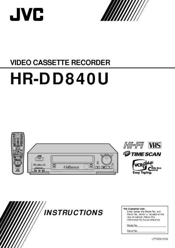 JVC HR-DD840U VCR Owners Instruction Manual