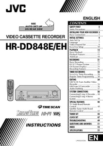 JVC HR-DD848E HR-DD848EH VCR Owners Instruction Manual