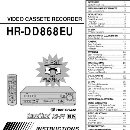 JVC HR-DD868EU VCR Owners Instruction Manual