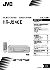 JVC HR-J240E VCR Owners Instruction Manual