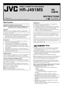 JVC HR-J491MS VCR Owners Instruction Manual