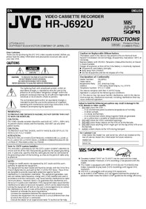 JVC HR-J692U VCR Owners Instruction Manual