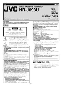 JVC HR-J693U VCR Owners Instruction Manual