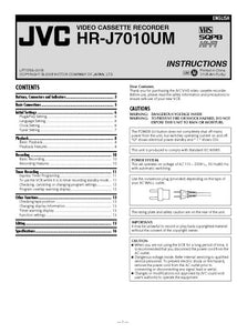 JVC HR-J7010UM VCR Owners Instruction Manual