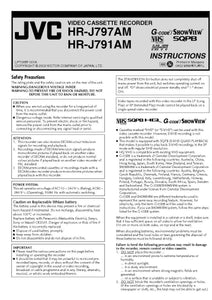 JVC HR-J791AM HR-J797AM VCR Owners Instruction Manual