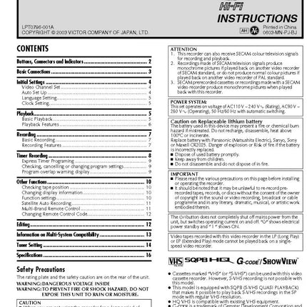 JVC HR-J798AH VCR Owners Instruction Manual