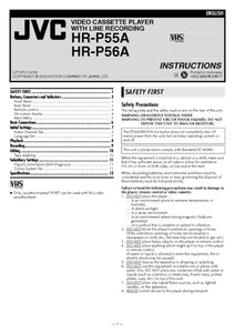 JVC HR-P55A HR-P56A VCR Owners Instruction Manual