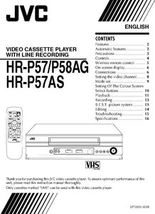 JVC HR-P57 HR-P57AS HR-P58AG VCR Owners Instruction Manual