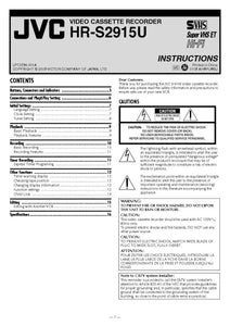 JVC HR-S2915U VCR Owners Instruction Manual