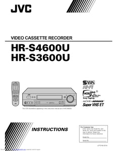 JVC HR-S3600U VCR Owners Instruction Manual