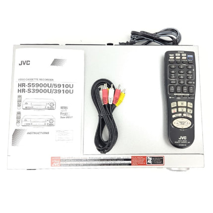 JVC HR-S3910U S-VHS VHS Hi-Fi VCR Super ET Silver Accessories