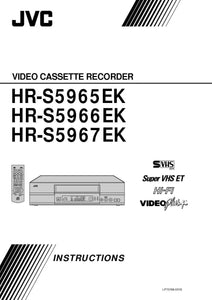 JVC HR-S5965EK HR-S5966EK HR-S5967EK VCR Owners Instruction Manual