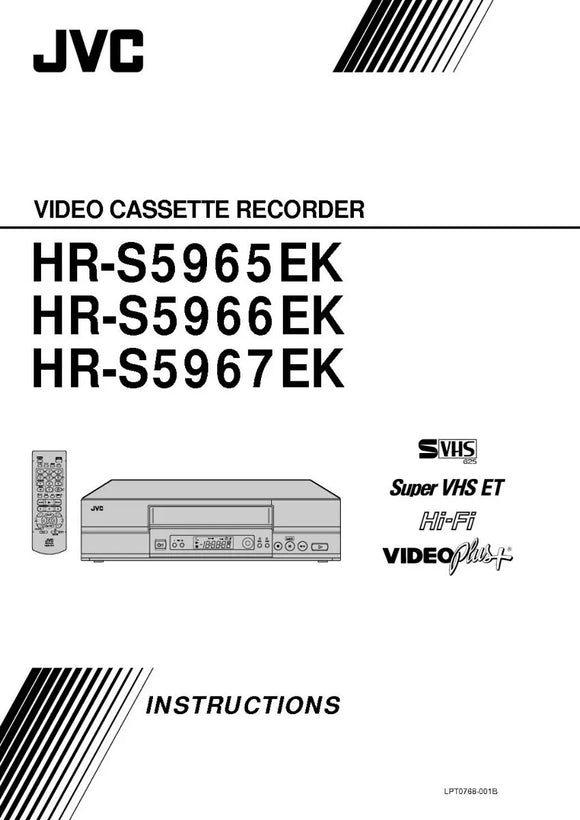 JVC HR-S5965EK HR-S5966EK HR-S5967EK VCR Owners Instruction Manual