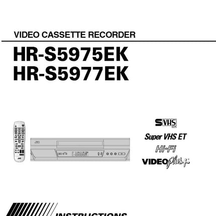 JVC HR-S5975EK HR-S5977EK VCR Owners Instruction Manual