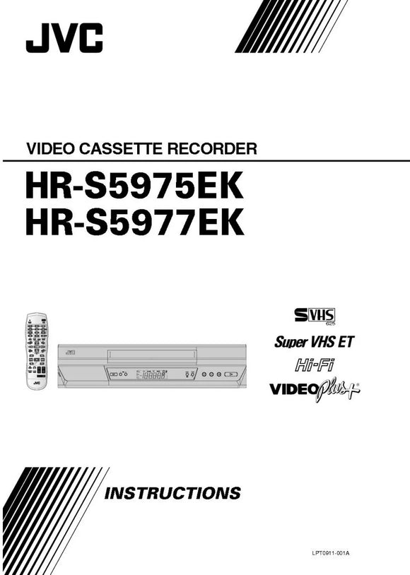 JVC HR-S5975EK HR-S5977EK VCR Owners Instruction Manual