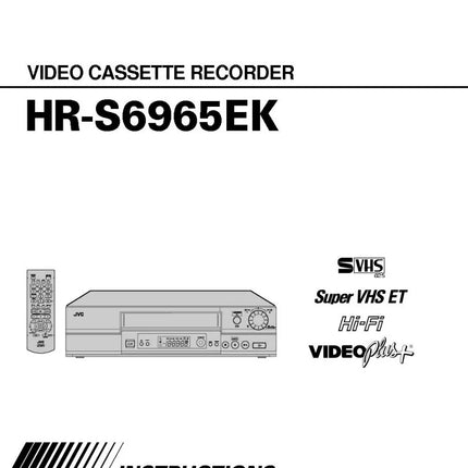 JVC HR-S6965EK VCR Owners Instruction Manual