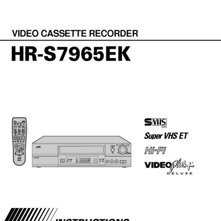JVC HR-S7965EK VCR Owners Instruction Manual