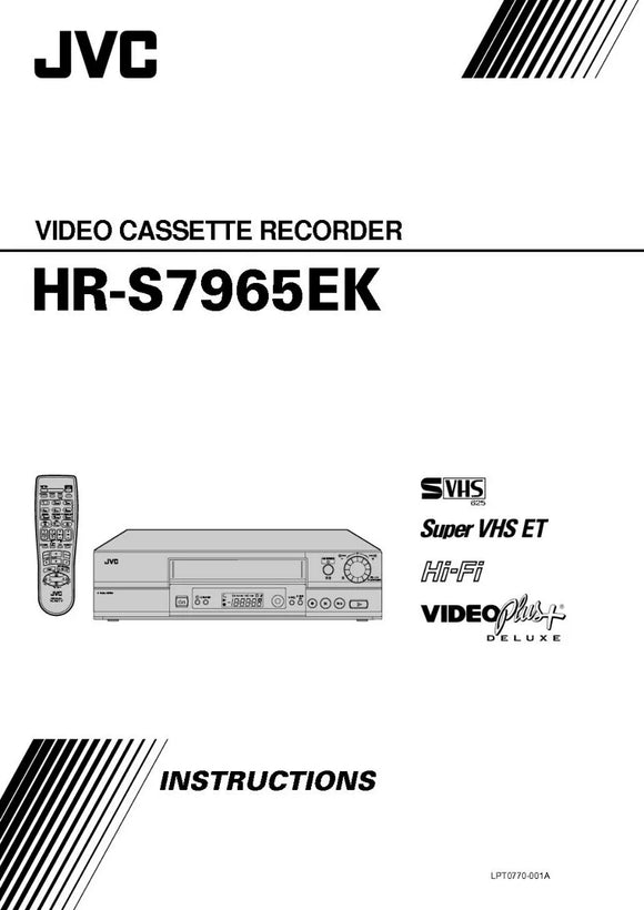 JVC HR-S7965EK VCR Owners Instruction Manual