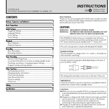 JVC HR-S8010UM VCR Owners Instruction Manual