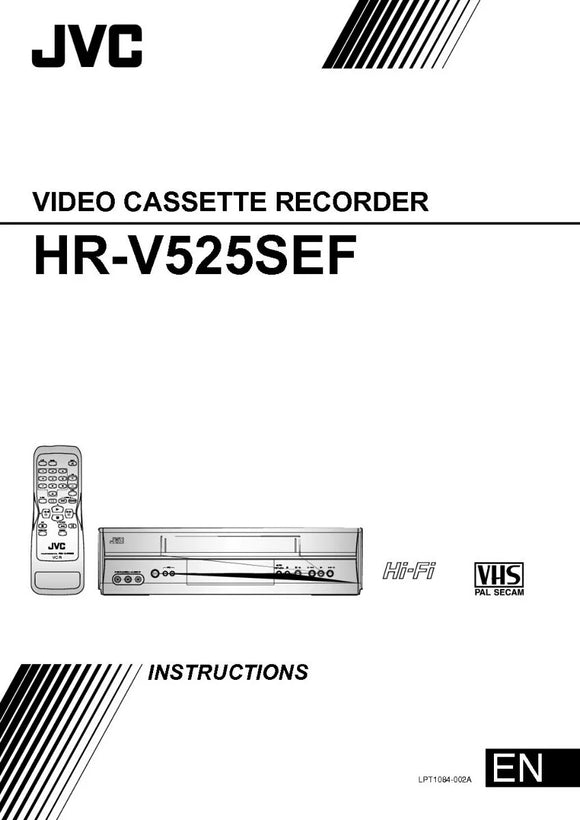 JVC HR-V525SEF VCR Owners Instruction Manual