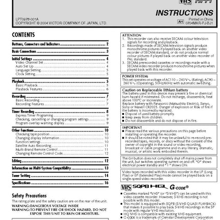 JVC HR-V610AH VCR Owners Instruction Manual