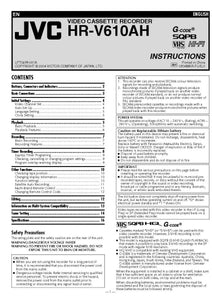 JVC HR-V610AH VCR Owners Instruction Manual