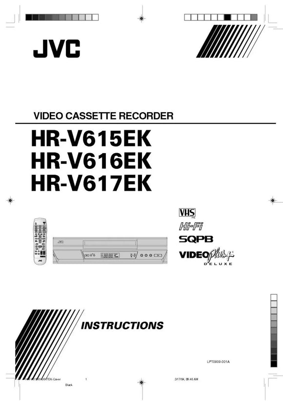 JVC HR-V615EK HR-V616EK HR-V617EK VCR Owners Instruction Manual