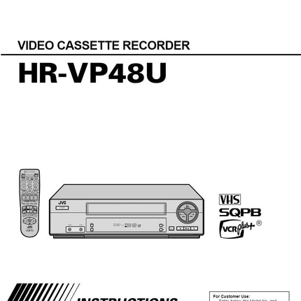 JVC HR-VP48U VCR Owners Instruction Manual