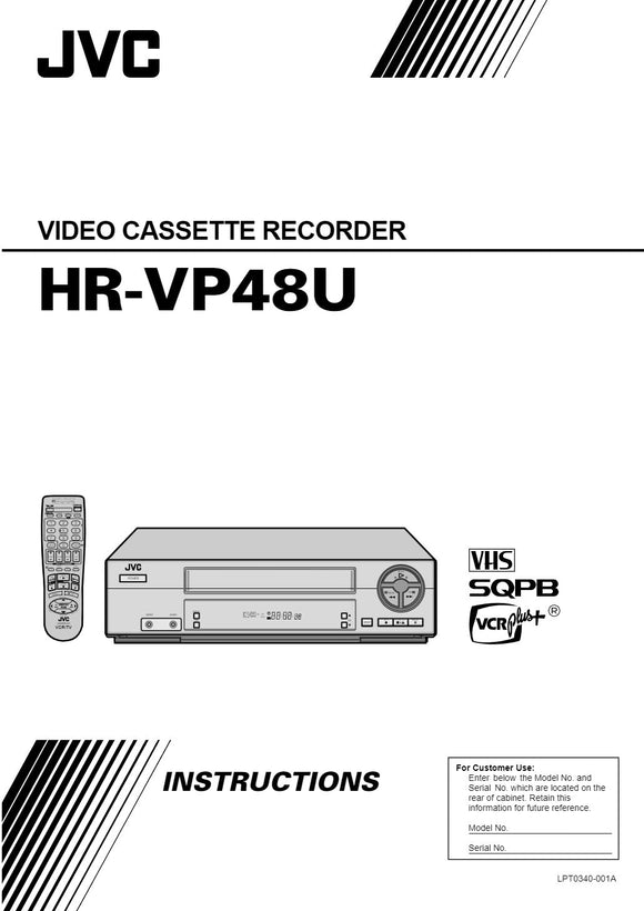 JVC HR-VP48U VCR Owners Instruction Manual