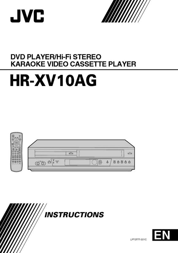 JVC HR-XV10AG VCR DVD Owners Instruction Manual