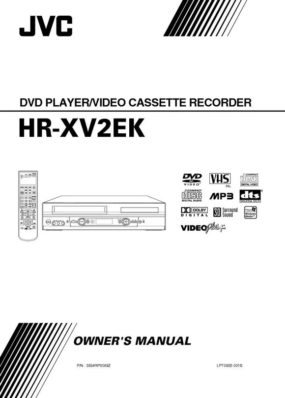 JVC HR-XV2EK VCR DVD Owners Instruction Manual