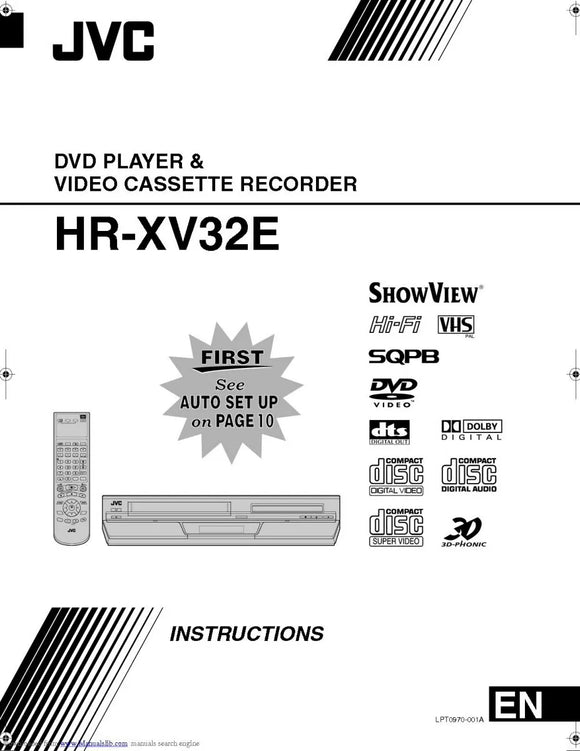 JVC HR-XV32E VCR DVD Owners Instruction Manual