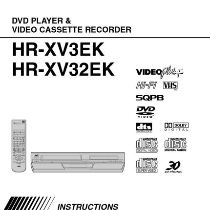 JVC HR-XV32EK HR-XV3EK VCR DVD Owners Instruction Manual
