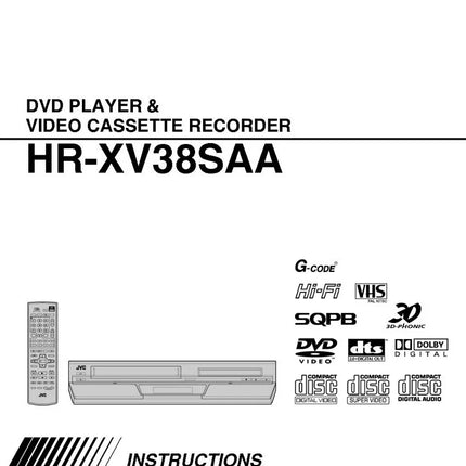 JVC HR-XV38SAA VCR DVD Owners Instruction Manual
