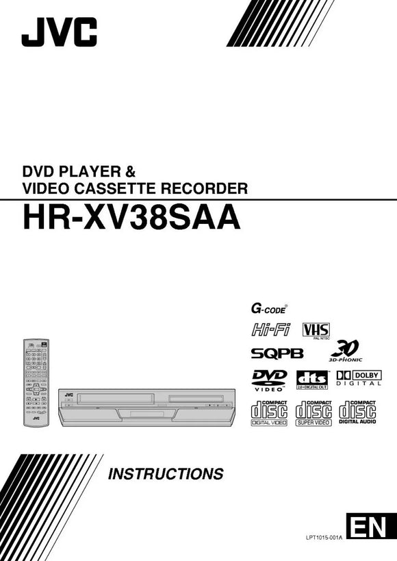 JVC HR-XV38SAA VCR DVD Owners Instruction Manual