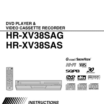 JVC HR-XV38SAG HR-XV38SAS VCR DVD Owners Instruction Manual