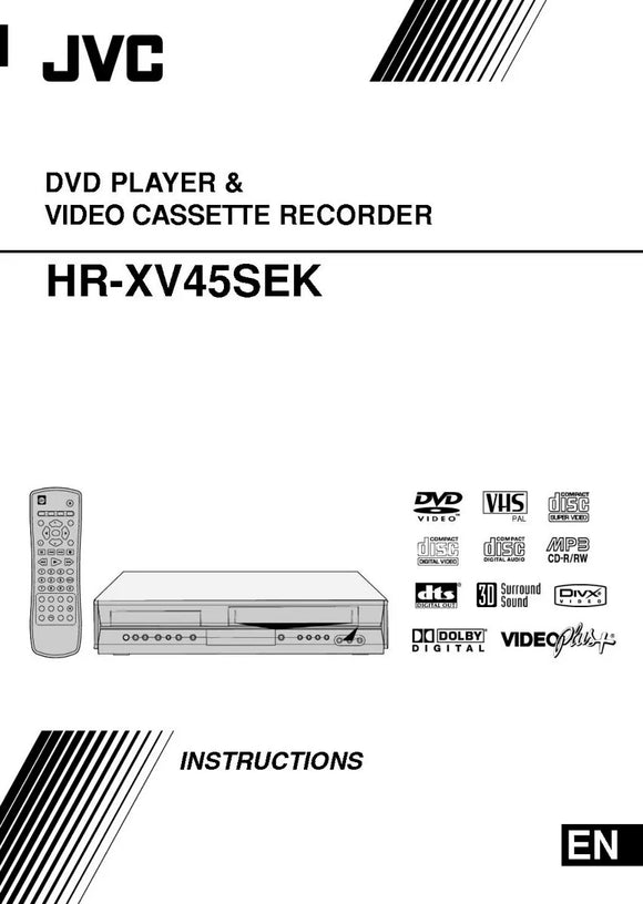 JVC HR-XV45SEK VCR DVD Owners Instruction Manual