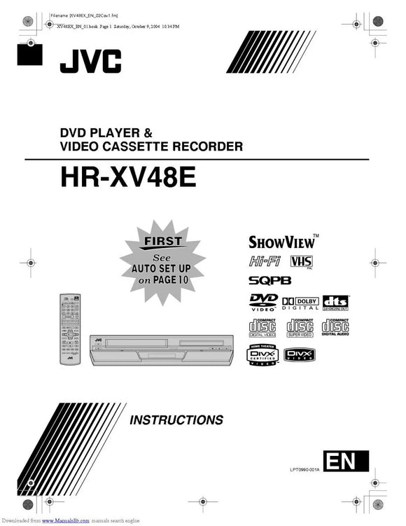 JVC HR-XV48E VCR DVD Owners Instruction Manual