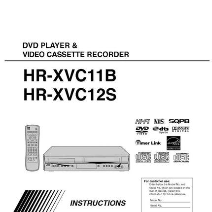 JVC HR-XVC11B HR-XVC12S VCR DVD Owners Instruction Manual