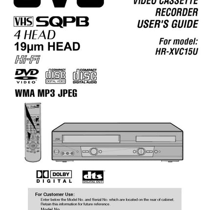 JVC HR-XVC15U VCR DVD Owners Instruction Manual