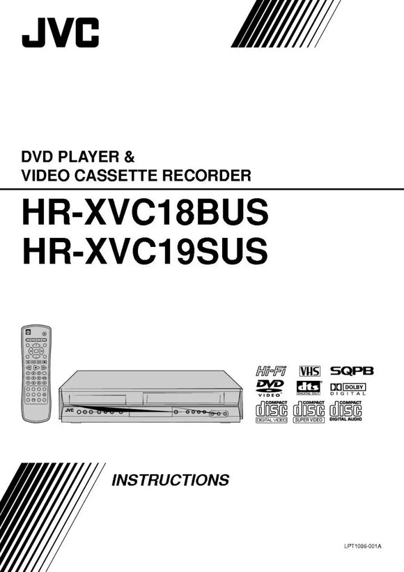 JVC HR-XVC18BUS HR-XVC19SUS VCR DVD Owners Instruction Manual