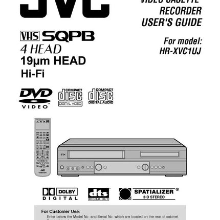 JVC HR-XVC1UJ VCR DVD Owners Instruction Manual