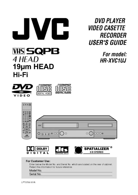 JVC HR-XVC1UJ VCR DVD Owners Instruction Manual