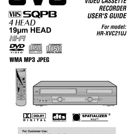 JVC HR-XVC21UJ VCR DVD Owners Instruction Manual