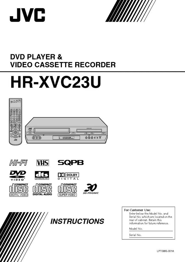JVC HR-XVC23U VCR DVD Owners Instruction Manual