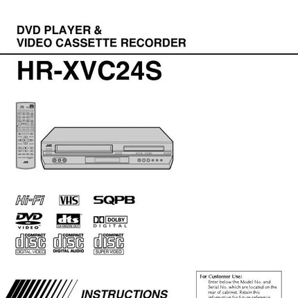 JVC HR-XVC24S VCR DVD Owners Instruction Manual