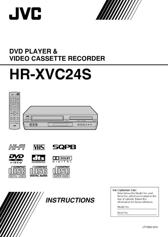 JVC HR-XVC24S VCR DVD Owners Instruction Manual