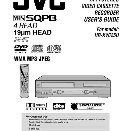JVC HR-XVC25U VCR DVD Owners Instruction Manual