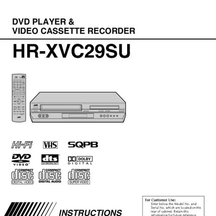 JVC HR-XVC29SU VCR DVD Owners Instruction Manual