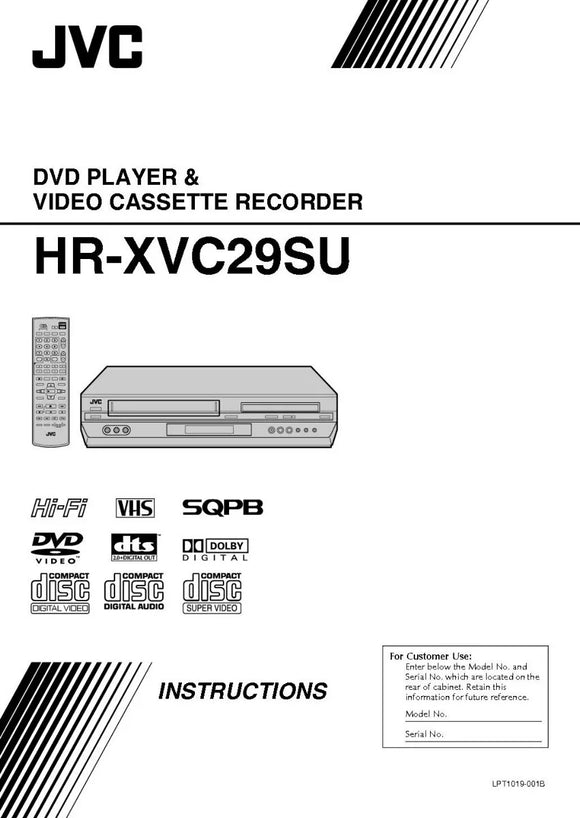 JVC HR-XVC29SU VCR DVD Owners Instruction Manual